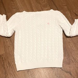Ralph Lauren white cable sweater sz petite small